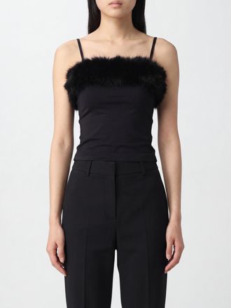 Balenciaga Top da sera slim fit in cr&ecirc;pe con scollo quadrato e spalle scoperte