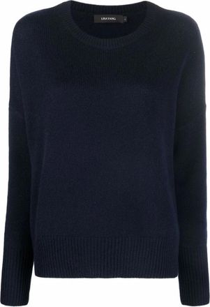 Lisa Yang Mila Sweater - Dames - Ronde hals truien - Blauw - XS - Kasjmier - Truien & Vesten