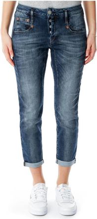Herrlicher Shyra Slim-fit Jeans - Dames - Cropped Jeans - Blauw - W33 - Katoen - Jeans