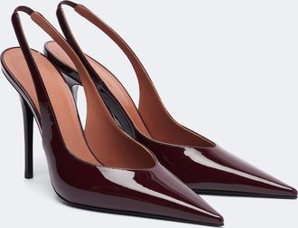 Amina Muaddi Anok patent leather slingback pumps