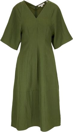 Vince short-sleeve V-neck dress - women - Nylon/Lyocell - S - Green
