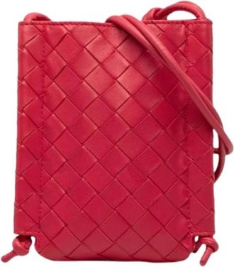 Bottega Veneta Pre-owned Woven Crossbody Bag - Dames - Vintage Schoudertas - Roze - ONE Size - Leer - Vintage