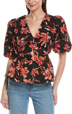 NVLT Nvlt Poplin Puff Sleeve Top
