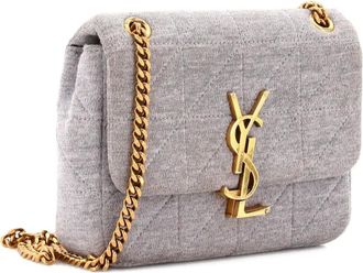 Saint Laurent Jamie Flap Bag Quilted Jersey Small shoulder bag - Grijs