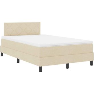 vidaXL Vidaxl - Cama Box Spring Con Colch&oacute;n Con Colch&oacute;n Crema 120 X 200 Cm Tela