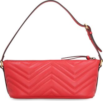 Gucci Womens Gg Marmont Leather Shoulder Bag Red Calf Handbags Hand
