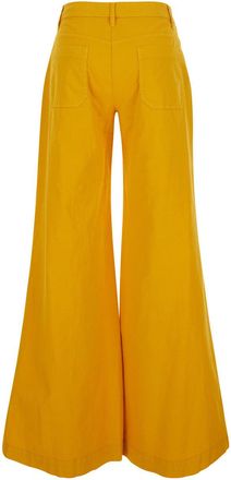 Merci Womens Trousers Yellow Cotton
