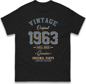 Generic Vintage Born in 1963 T-Shirt. Birthday Gift. Well Aged Original Parts T-Shirt Black