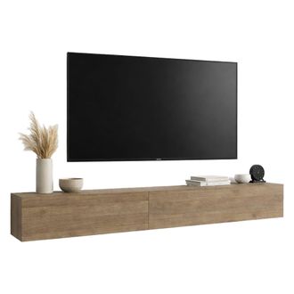Dmora Pared Multifuncional Gava, Mueble De Sal&oacute;n Modular, 2 Estantes, 2 Puertas, Color Nogal