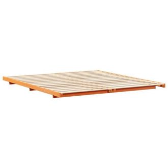 vidaXL Floor Bed Frame Wax brown 200 x 220 cm Solid pine wood Vidaxl