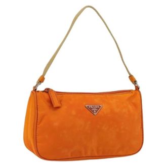 Prada Pre-owned Shoulder Bags, female, Orange, Size: ONE SIZE Pre-owned Accessory Pouch