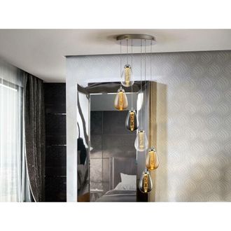 Schuller Schuller - Taccia - Integrated led 6 Light Crystal Cluster Drop Ceiling Pendant Chrome