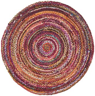 Safavieh Alfombra casa rural de algod&oacute;n naranja/multicolor, 122 x 122 cm