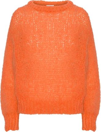 Americandreams Leonnie Alpaca Cropped Pullover - Dames - Ronde hals truien - Oranje - XL - Wol - Truien & Vesten