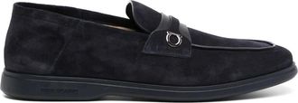 Ferragamo Gancini loafers - women - Rubber/Leather/Calf Suede - 10.5 - Blue