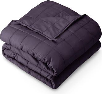 Bare Home Cotton Weighted Blanket in Eggplant at Nordstrom, Size 20 Lb
