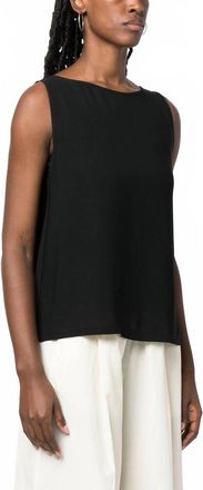 Forte_Forte Double Georgette Sleeveless Tank In Noir