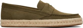 Toms Stijlvolle donkere olijfkleurige su&egrave;de schoenen - Heren - Loafers - Groen - 45 EU - Su&egrave;de - Schoenen