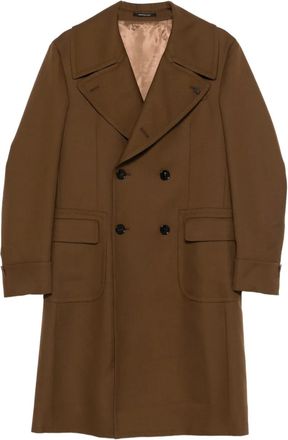 Luigi Bianchi Mantova Jas met dubbele rij knopen - Bruin