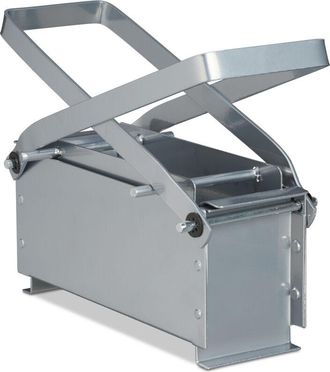 Relaxdays 3 Prensas Manuales Para Briquetas De Papel, Prensado De Papel Reciclado, Hbt: 24 X 30 X 12,5 Cm, Acero, Plateado