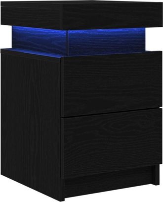 vidaXL Vidaxl - Bedside Cabinet Black oak 35 x 39 x 55 cm Engineered Wood