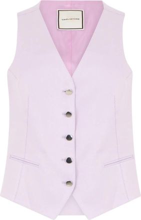 Tagliatore Gracie Linen Vest - Dames - Gillet - Paars - XS - Linnen - Kostuums