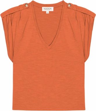 Nation Ltd Womens Cooper V Neck Tank Top In Camelia