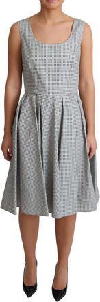 Dolce & Gabbana Gray Polka Dotted Cotton A-Line Womens Dress