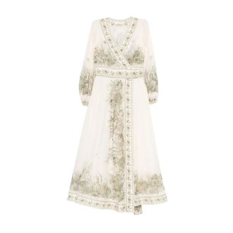 Zimmermann Midi Dresses, female, Multicolor, XS, Wanderlust Wrap Midi Dress