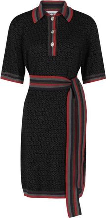 Ferragamo Gancio Quarter-Button Jacquard Dress, Size X-Small