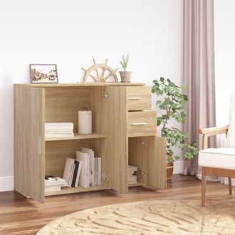 Berkfield Home Sideboard Sonoma Oak 91x29.5x75 cm Engineered Wood in Brown