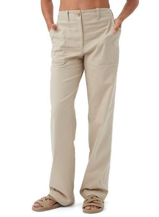 Trina Turk Antonia 2 Linen Pant in Biarritz Beige at Nordstrom, Size 14