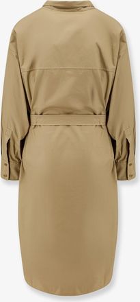 Nude Womens Cotton Dress With Belt Beige
