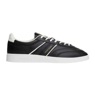 Tommy Jeans Leren sneakers voor heren van Greenwich (Ecru/Zwart)