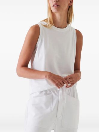 Patrick Assaraf Boyfriend crew-neck sleeveless top - women - Pima Cotton/Spandex/Elastane - S - White