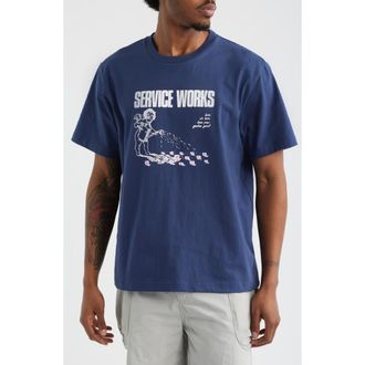 Service Works Garden Graphic Organic Cotton T-Shirt in Navy at Nordstrom, Size Xx-Large