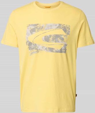 Camel Active T-Shirt mit Logo und Rundhalsausschnitt in Pastellgelb, Größe XXL