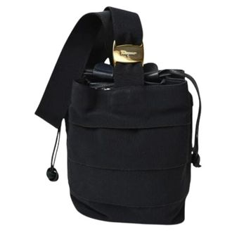 Ferragamo Pre-owned Bucket Bags, female, Black, Size: ONE SIZE Pre-owned Canvas Shoulder Bag