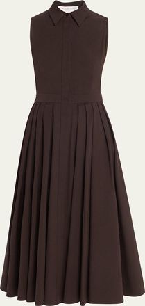 Michael Kors Button-Front Poplin Shirtdress