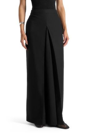 Mani&egrave;re De Voir Regine Tailored A-Line Maxi Skirt in Black at Nordstrom, Size 10