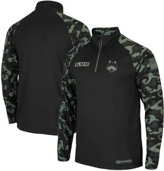 Colosseum Mens Colosseum Black Loyola Chicago Ramblers OHT Military Appreciation Take Flight Raglan Quarter-Zip Jacket at Nordstrom, Size X-Large