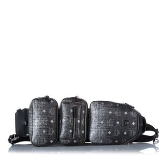 MCM Pre-owned MCM Visetos Coated Canvas Triple Sling Bag Unisex 9374J