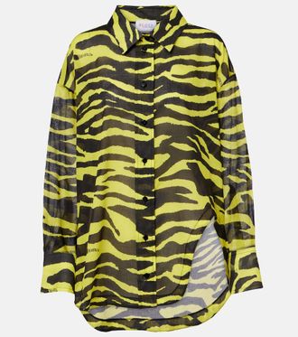 The Attico Animal-print cotton muslin shirt