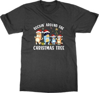 Generic Rockin Around The Christmas Tree T-Shirt (Black, 5XL)