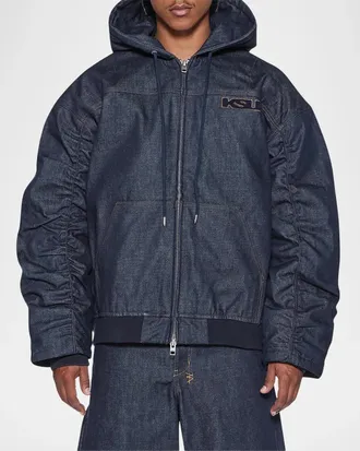 Ksubi Slouch Logo Cotton Oversized Bomber Jacket