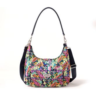 Baggallini Coastal Flip Lock Half Moon Bag in Paradise Print at Nordstrom