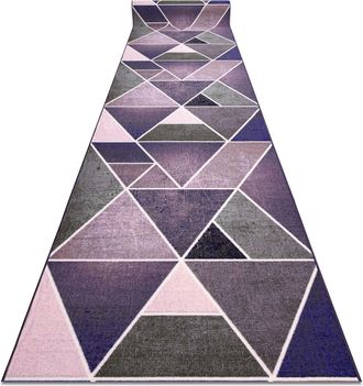 RugsX Rugsx - Alfombra De Pasillo Con Refuerzo De Goma Triangulos Violet 120 Cm Purple 120x1150 Cm