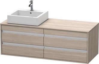 Duravit Duravit Ketho M&oacute;dulo Mural 6657, 4 Cajones, 1400mm, Para 1 Lavabo De Sobremesa, A La Izquierda, Color (frente/cuerpo): Decoraci&oacute;n Pino Plata - Kt6657l