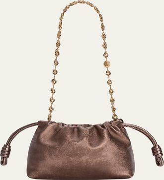 Loewe Flamenco Clutch Bag in Moire-Print Leather