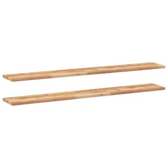 Berkfield Home Floating Shelves 2 pcs 160x20x2 cm Oil Finished Solid Wood Acacia in Brown | Size: 160 x 20 x 2 cm